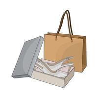 illustration of shopping bag with shoes vector