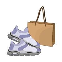 illustration of shoes bag vector