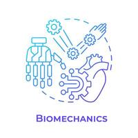 Biomechanics blue gradient concept icon. Function of biological systems. Medical engineering. Round shape line illustration. Abstract idea. Graphic design. Easy to use in presentation vector