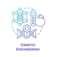 genético Ingenieria azul degradado concepto icono. gene manipulación. precisión cría. bioingeniería redondo forma línea ilustración. resumen idea. gráfico diseño. fácil a utilizar en presentación vector