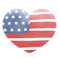cœur en forme de américain drapeau png