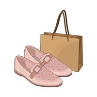 illustration of shoes bag vector