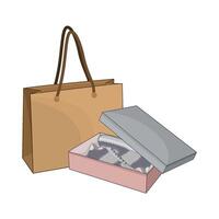 illustration of shopping bag with shoes vector