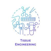 Tissue engineering blue gradient concept icon. Organ regeneration. Health technology. Biotechnology. Round shape line illustration. Abstract idea. Graphic design. Easy to use in presentation vector