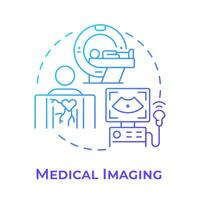 médico imagen azul degradado concepto icono. no invasor procedimientos. mri escáner. cuidado de la salud servicios. redondo forma línea ilustración. resumen idea. gráfico diseño. fácil a utilizar en presentación vector