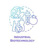 industrial biotecnología azul degradado concepto icono. biodegradable materiales ambiental soluciones redondo forma línea ilustración. resumen idea. gráfico diseño. fácil a utilizar en presentación vector