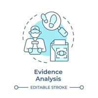 Evidence analysis soft blue concept icon. Forensic expertise, legal proceeding. Round shape line illustration. Abstract idea. Graphic design. Easy to use in infographic, presentation vector