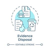 Evidence disposal soft blue concept icon. Document dispose, data management. Privacy protection. Round shape line illustration. Abstract idea. Graphic design. Easy to use in infographic, presentation vector