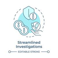 Streamlined investigations soft blue concept icon. Evidence management. Secure file sharing. Round shape line illustration. Abstract idea. Graphic design. Easy to use in infographic, presentation vector