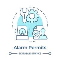 alarma permisos suave azul concepto icono. seguridad sistema, amenaza detección. incidente prevención. redondo forma línea ilustración. resumen idea. gráfico diseño. fácil a utilizar en infografía, presentación vector