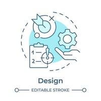 Business processes management design soft blue concept icon. Workflow managing, operational efficiency. Round shape line illustration. Abstract idea. Graphic design. Easy to use in infographic vector