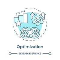 Business process management optimization soft blue concept icon. Process analysis, operational efficiency. Round shape line illustration. Abstract idea. Graphic design. Easy to use in infographic vector