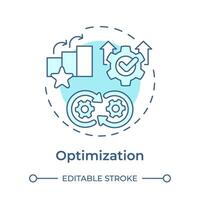 Business process management optimization soft blue concept icon. Process analysis, operational efficiency. Round shape line illustration. Abstract idea. Graphic design. Easy to use in infographic vector