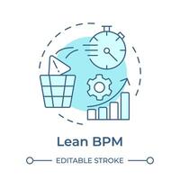 Lean BPM soft blue concept icon. Workflow streamline. Cost saving, downtime reduce. Round shape line illustration. Abstract idea. Graphic design. Easy to use in infographic, article vector