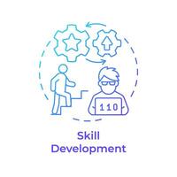 Skill development blue gradient concept icon. Hackathon benefit. Improve technical skills. Round shape line illustration. Abstract idea. Graphic design. Easy to use in promotional materials vector