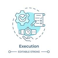 Business management execution soft blue concept icon. Performance monitoring, process automation. Round shape line illustration. Abstract idea. Graphic design. Easy to use in infographic, article vector