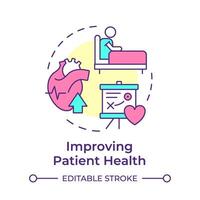 Improving patient health multi color concept icon. Pharmaceutical services, personalized medicine. Round shape line illustration. Abstract idea. Graphic design. Easy to use in infographic, article vector