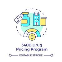 340B Drug pricing program multi color concept icon. Public service, care facility. Round shape line illustration. Abstract idea. Graphic design. Easy to use in infographic, article vector