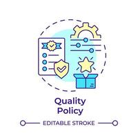 Quality policy multi color concept icon. Risk management, standardization. Customer experience. Round shape line illustration. Abstract idea. Graphic design. Easy to use in infographic, presentation vector