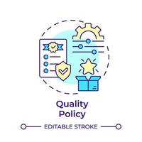 Quality policy multi color concept icon. Risk management, standardization. Customer experience. Round shape line illustration. Abstract idea. Graphic design. Easy to use in infographic, presentation vector