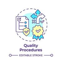 Quality procedures multi color concept icon. User service, process flow. Regulatory standards. Round shape line illustration. Abstract idea. Graphic design. Easy to use in infographic, presentation vector