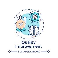 Quality improvement multi color concept icon. Performance metrics, standardization. Round shape line illustration. Abstract idea. Graphic design. Easy to use in infographic, presentation vector