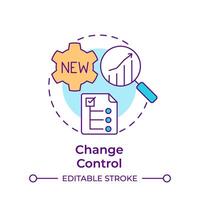 Change control multi color concept icon. Product development, process mapping. Round shape line illustration. Abstract idea. Graphic design. Easy to use in infographic, presentation vector