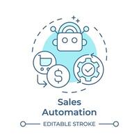 Sales automation soft blue concept icon. Customer relationships, automation tools. Round shape line illustration. Abstract idea. Graphic design. Easy to use in infographic, presentation vector