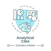 Analytical CRM soft blue concept icon. Data mining, predictive analytics. Customer behavior. Round shape line illustration. Abstract idea. Graphic design. Easy to use in infographic, presentation vector