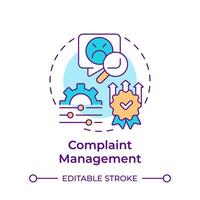 Complaint management multi color concept icon. Customer service, quality standards. Round shape line illustration. Abstract idea. Graphic design. Easy to use in infographic, presentation vector