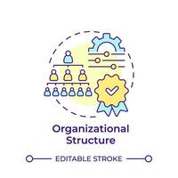 Organizational structure multi color concept icon. Company organization, hierarchy pyramid. Round shape line illustration. Abstract idea. Graphic design. Easy to use in infographic, presentation vector