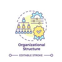 Organizational structure multi color concept icon. Company organization, hierarchy pyramid. Round shape line illustration. Abstract idea. Graphic design. Easy to use in infographic, presentation vector