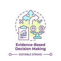 Evidence-based decision making multi color concept icon. Product development, quality management. Round shape line illustration. Abstract idea. Graphic design. Easy to use in infographic, presentation vector