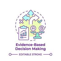 Evidence-based decision making multi color concept icon. Product development, quality management. Round shape line illustration. Abstract idea. Graphic design. Easy to use in infographic, presentation vector