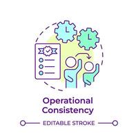 Operational consistency multi color concept icon. Commercial excellence, product quality. Round shape line illustration. Abstract idea. Graphic design. Easy to use in infographic, presentation vector