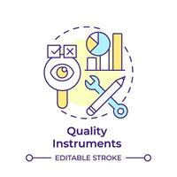 Quality instruments multi color concept icon. Performance metrics, project management. Round shape line illustration. Abstract idea. Graphic design. Easy to use in infographic, presentation vector