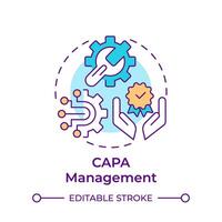 CAPA management multi color concept icon. Processes organization, quality improvement. Round shape line illustration. Abstract idea. Graphic design. Easy to use in infographic, presentation vector