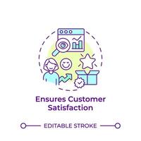 Ensures customer satisfaction multi color concept icon. User service, experience. Round shape line illustration. Abstract idea. Graphic design. Easy to use in infographic, presentation vector