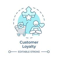 Customer loyalty soft blue concept icon. Business profitability, sales management. Round shape line illustration. Abstract idea. Graphic design. Easy to use in infographic, presentation vector