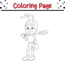 ant coloring page. Bugs and insect coloring book for children vector