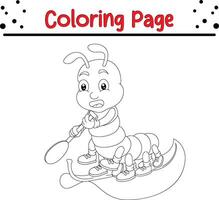 caterpillar coloring page. coloring book for kids. vector