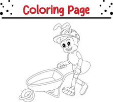 ant coloring page. Bugs and insect coloring book for children vector