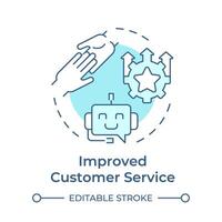 Improved customer service soft blue concept icon. Business intelligence, behavior analysis. Round shape line illustration. Abstract idea. Graphic design. Easy to use in infographic, presentation vector