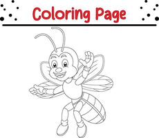 Cute Cockroach coloring page. Bugs and insect coloring book for children vector