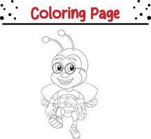 Cute Cockroach coloring page. Bugs and insect coloring book for children vector