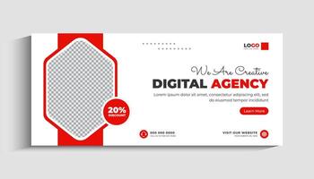 portada de redes sociales de agencia de marketing digital y plantilla de banner web vector