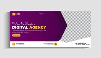 portada de redes sociales de agencia de marketing digital y plantilla de banner web vector