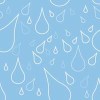 Editable Outline Style Water Drop Vectorized Illustration Seamless Pattern for Creating Background of Weather or Climate Themed Design vector