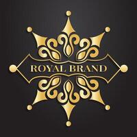 dorado ornamental logo, lujo estilo vector