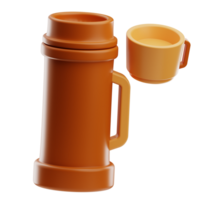 thermosfles camping illustratie 3d png